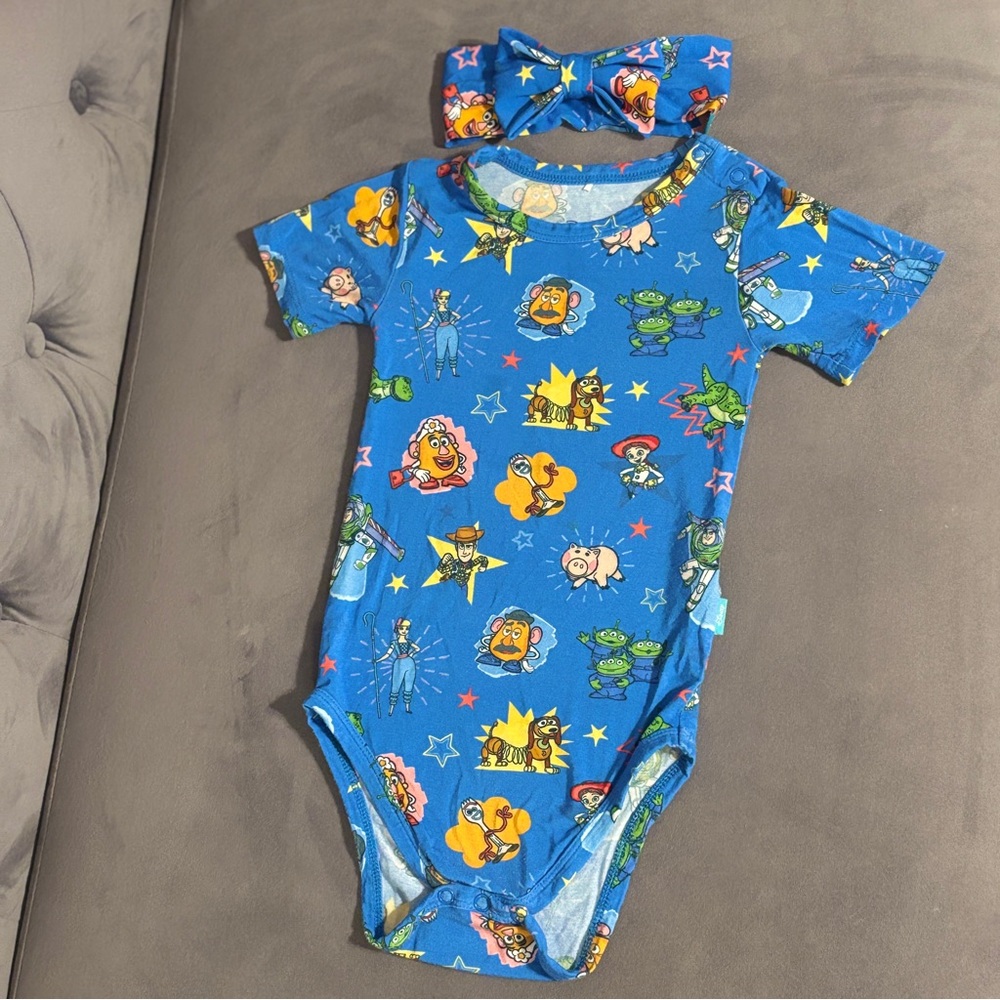 Baby Girls Posh Peanut Disney Toy Story Onesie & Matchingg Headband Bow 18-24M